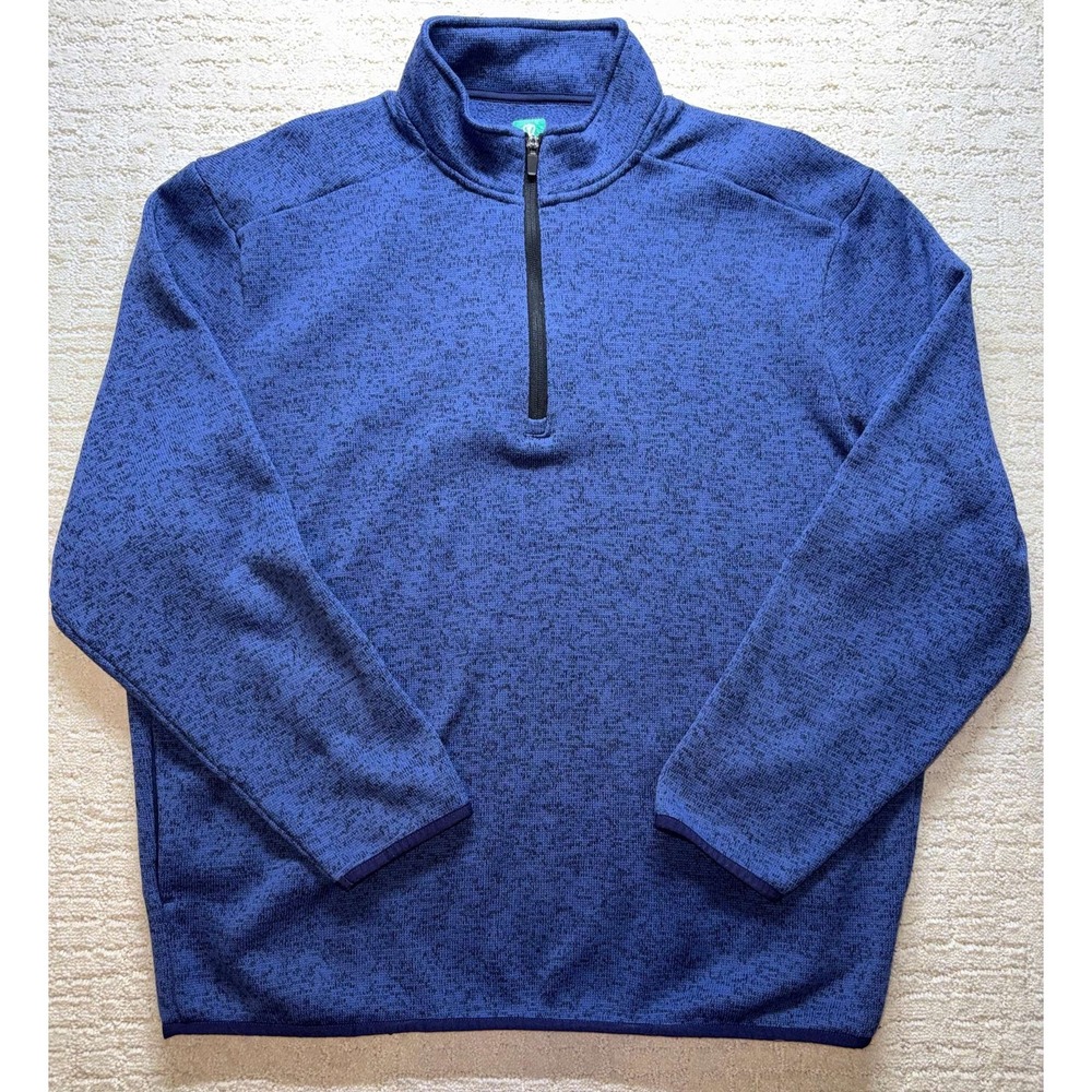 Pro Tour Quarter Zip Pullover‎ Mens XL Blue Marled Fleece Golf Sweater